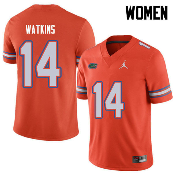 Jordan Brand Women #14 Jaylen Watkins Florida Gators College Football Jerseys Sale-Orange